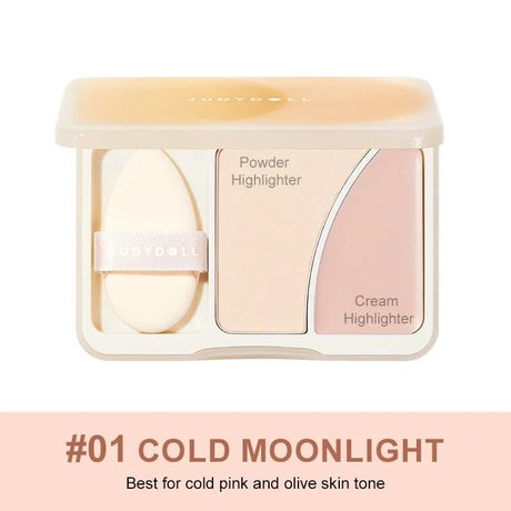 Judydoll Dual-Color Highlighter Palette #01 Cold Moonlight