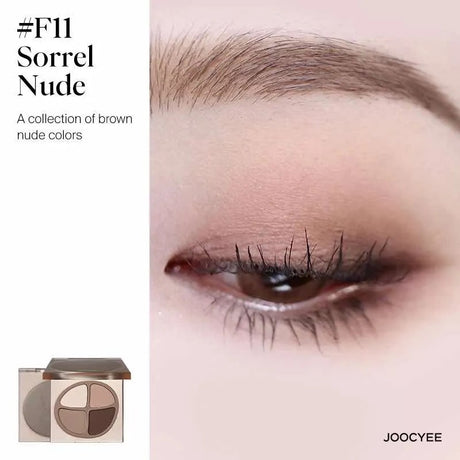 Joocyee 4 Colors Eyeshadow Palette #F11 Brown Chestnut