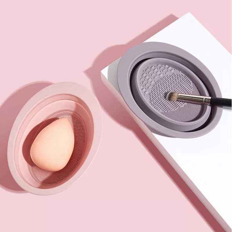 Gecomo Silicone Foldable Makeup Brush Cleaner Pink