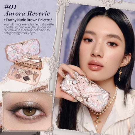 Flower Knows Knight Unicorn 6-Color Satin Makeup Palette #01 Aurora Reverie