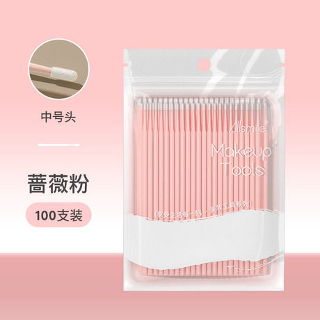 Allsmile哎哟咪纳米棉签极细小尖头清洁棒蔷薇粉
