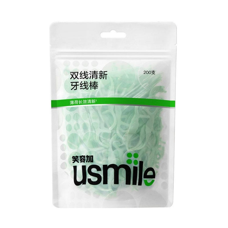 Usmile笑容加双线清新牙线棒净漾薄荷 200枚