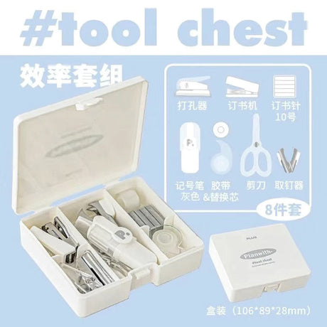 Planwith Portable Mini Stationery Tool Box White 8pcs