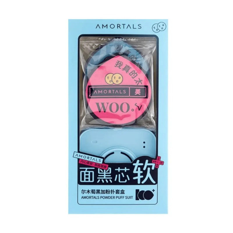 Amortals Makeup Blender Black & Pink Puff Set XL 2pcs