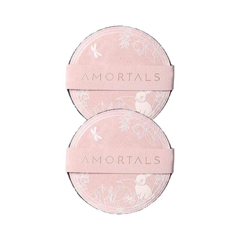 Amortals尔木萄艺术家手心花园圆形粉饼扑 2枚