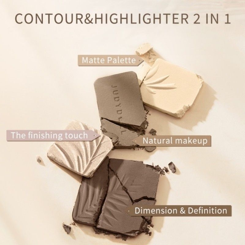 Judydoll 2 IN 1 Highlighter Contour Palette #04 Blush