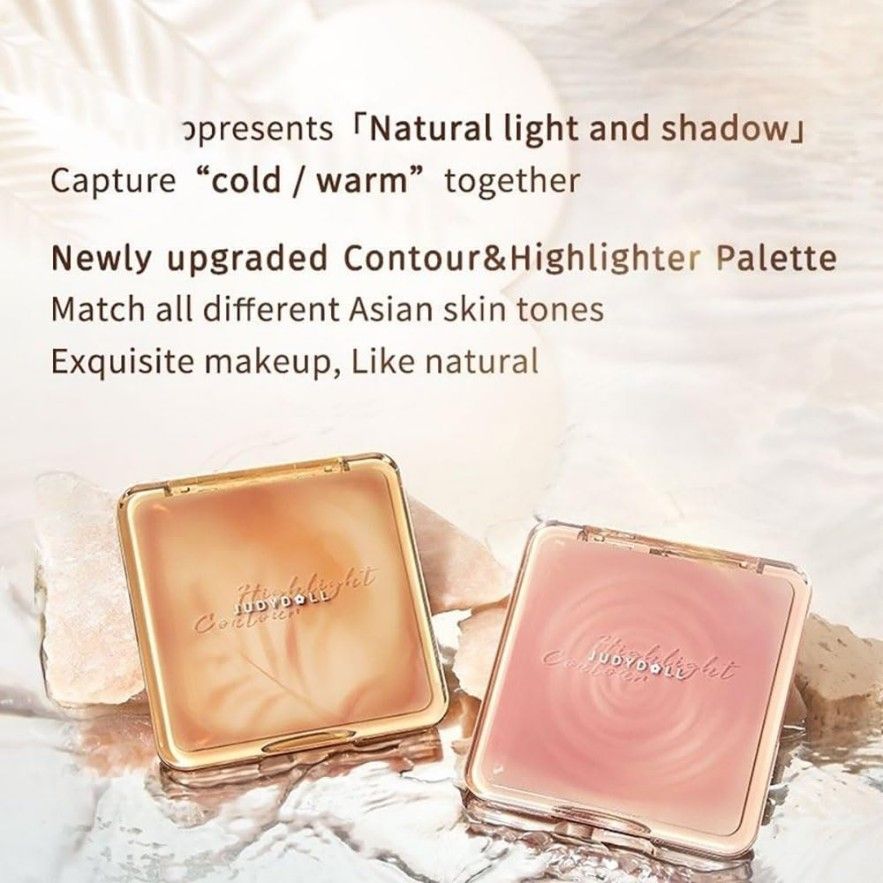 Judydoll 2 in 1 Highlighter Contour Palette #01 Waves