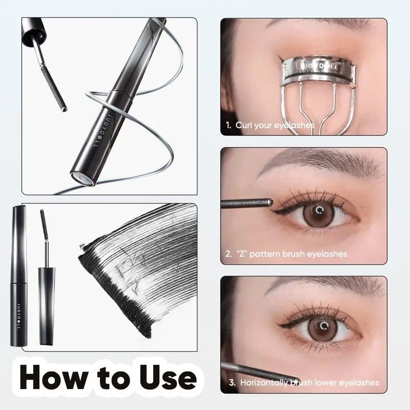 Judydoll 3D Curling Eyelash Iron Mascara Sport Chic 6°Precision Design #01 Black