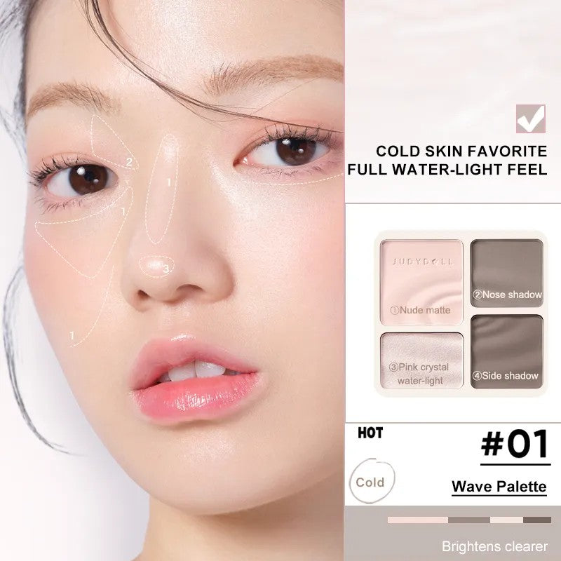 Judydoll 2 in 1 Highlighter Contour Palette #01 Waves