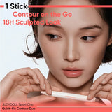 Judydoll Quick-Fix Contour Duo Highlight & Contour Stick #01 Soft Pink + Cool Grey Brown