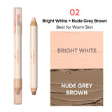Judydoll Contour Duo Highlight & Contour Stick #02 Bright White + Nude Grey Brown
