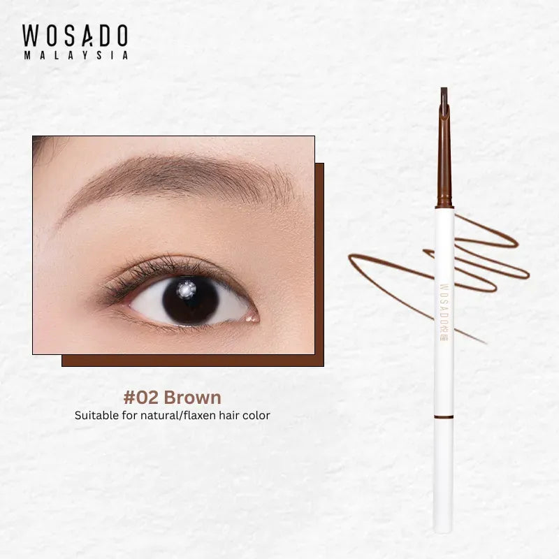 Wosado Ultra-Thin Tip Eyebrow Pencil #02 Brown