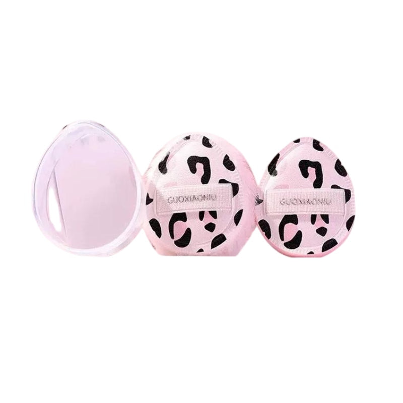 Guoxiaoniu郭小妞粉豹纹指尖粉扑套装气垫款+植绒款 2枚