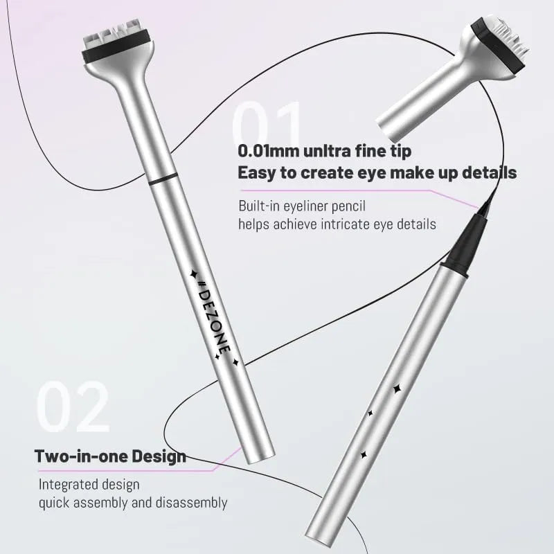 Dezone Eyeliner Pencil With Lower Eyelash Stamp #KN02 Brown