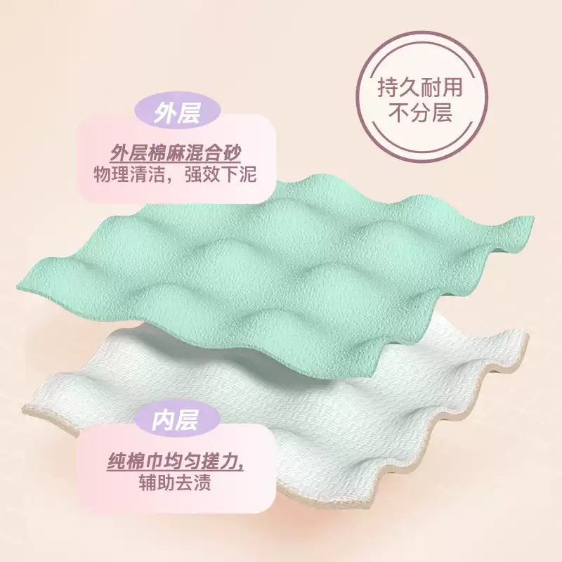 Allsmile Body Scrub Gloves Bath Towel Pink