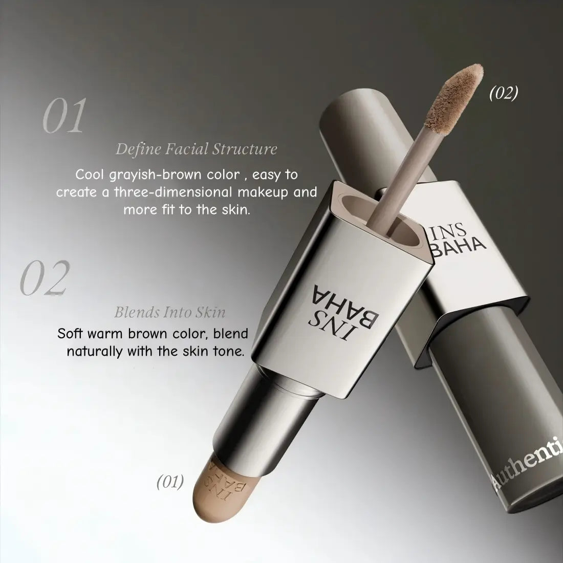 Insbaha原色波塔双效修容棒#01原生麦