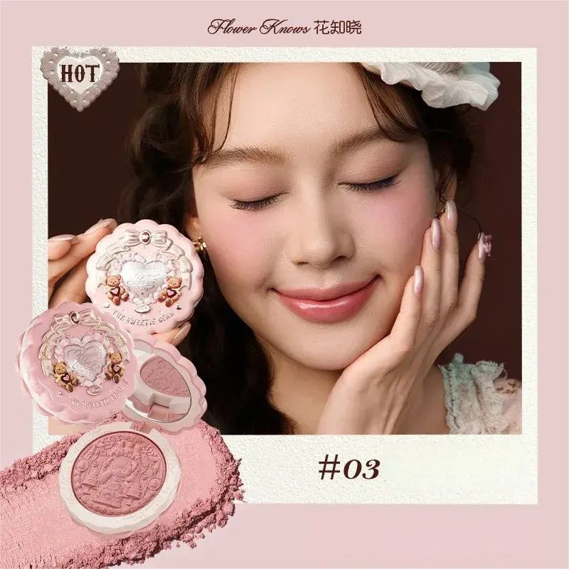 Flower Knows The Sweetie Bear Silk Satin Blush #03 Rose Chanson