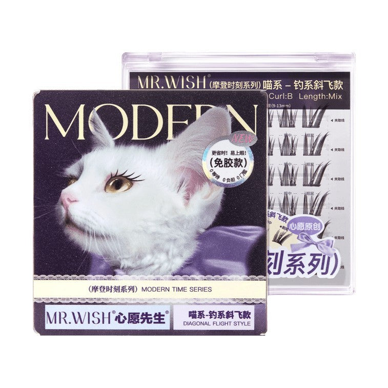 MR.Wish心愿先生免胶假睫毛喵千金斜飞款 48簇