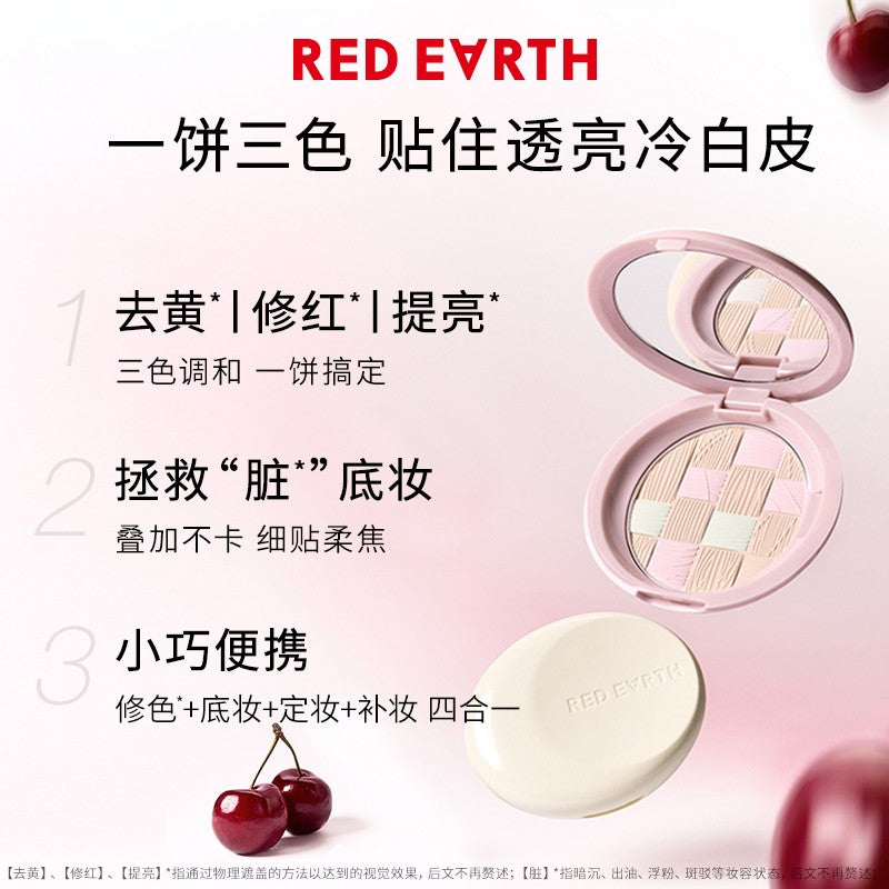 Red Earth Nude Wear Correcting Pressed Powder #02 Cool White 6g