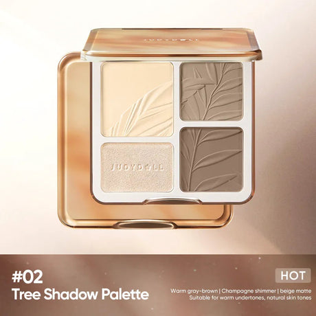 Judydoll 2 IN 1 Highlighter Contour Palette #02 Tree Shadow Palette