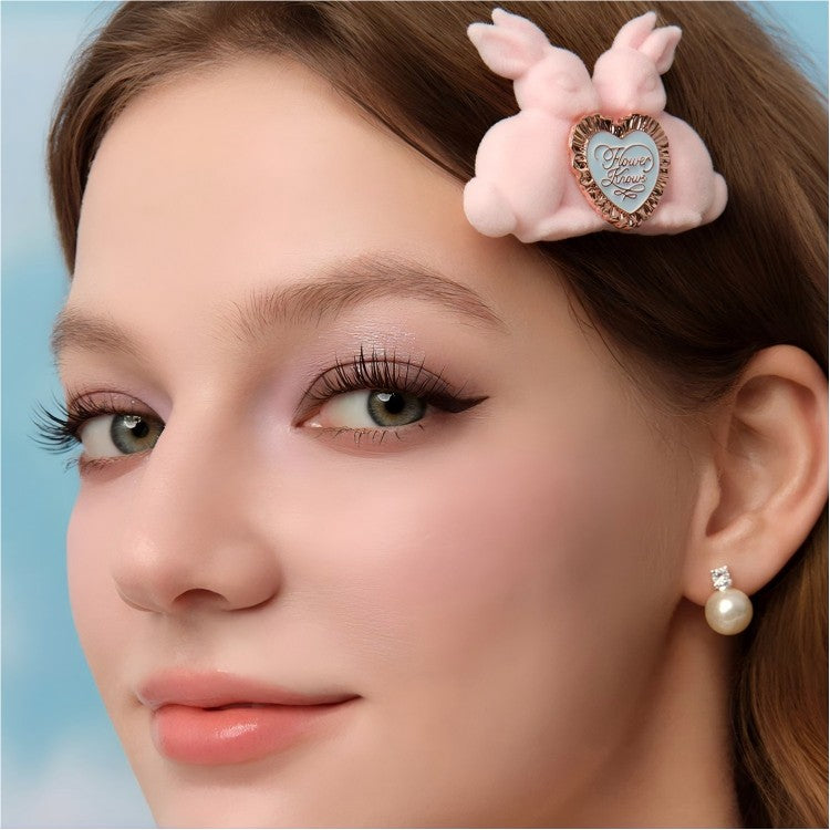 Flower Knows Bunny Garden Hair Clip Snowy Pink