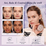 Flower Knows Knight Unicorn Cloud Loose Setting Powder (Case: Random Color + Refill: Translucent Fair))