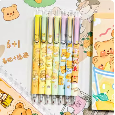 黄油小熊按动中性笔盲盒0.5mm-YSWH-1247