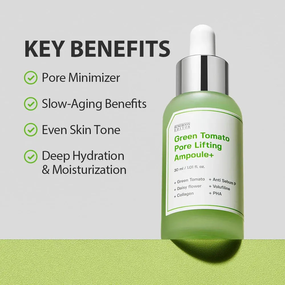 Sungboon Editor绿番茄紧致收毛孔安瓶精华套盒 30ml+30ml+10ml