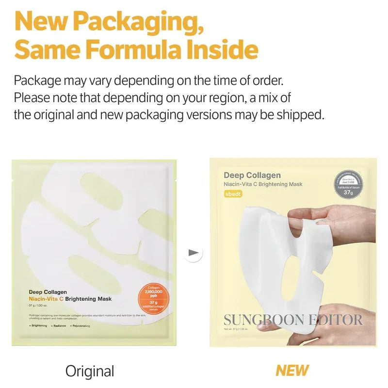 Sungboon Editor Deep Collagen Niacin-Vita C Brightening Mask 4pcs