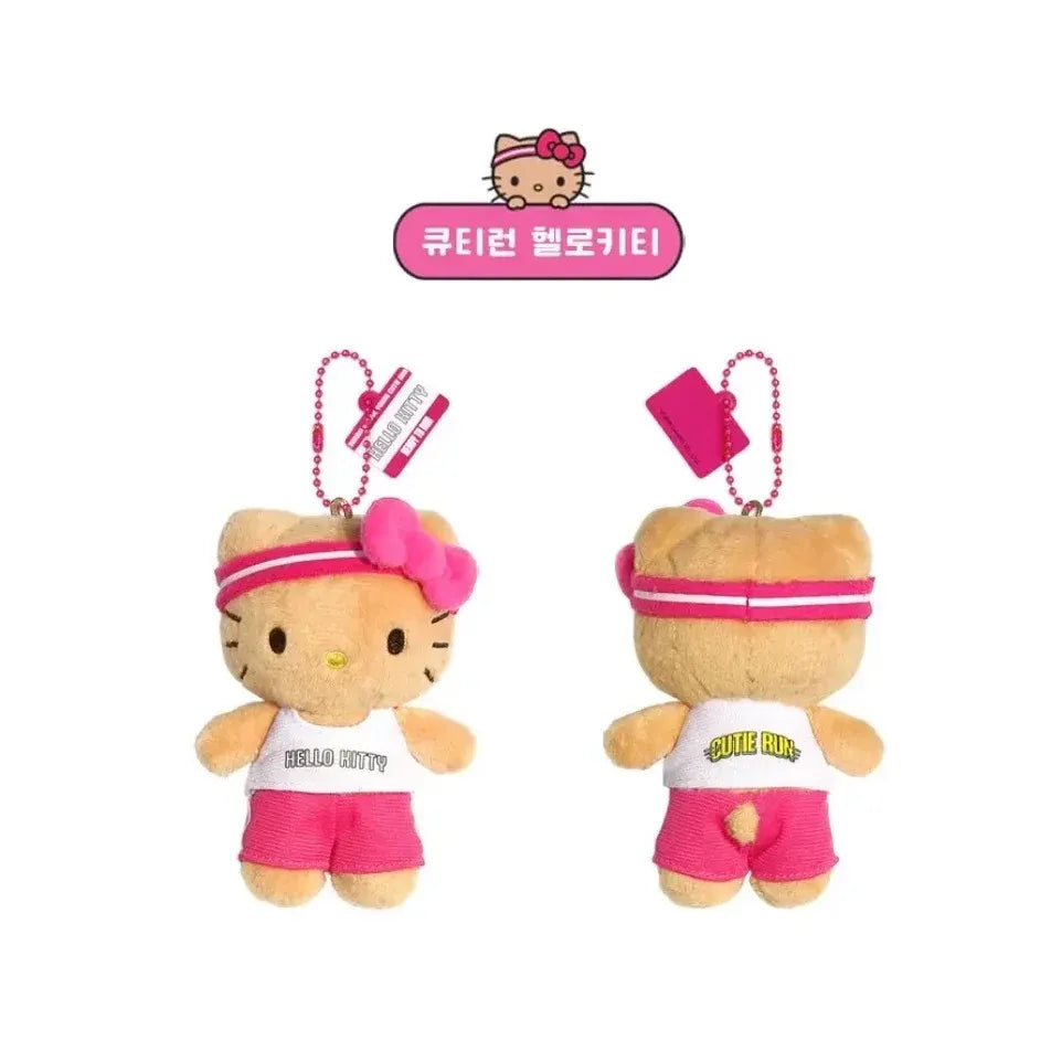 Olive Young x Sanrio Characters Cutie Run Tanned Mascot Keychain Hello Kitty