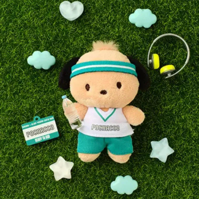 Olive Young x Sanrio Cutie Run Tanned Mascot Keychain Pochacco