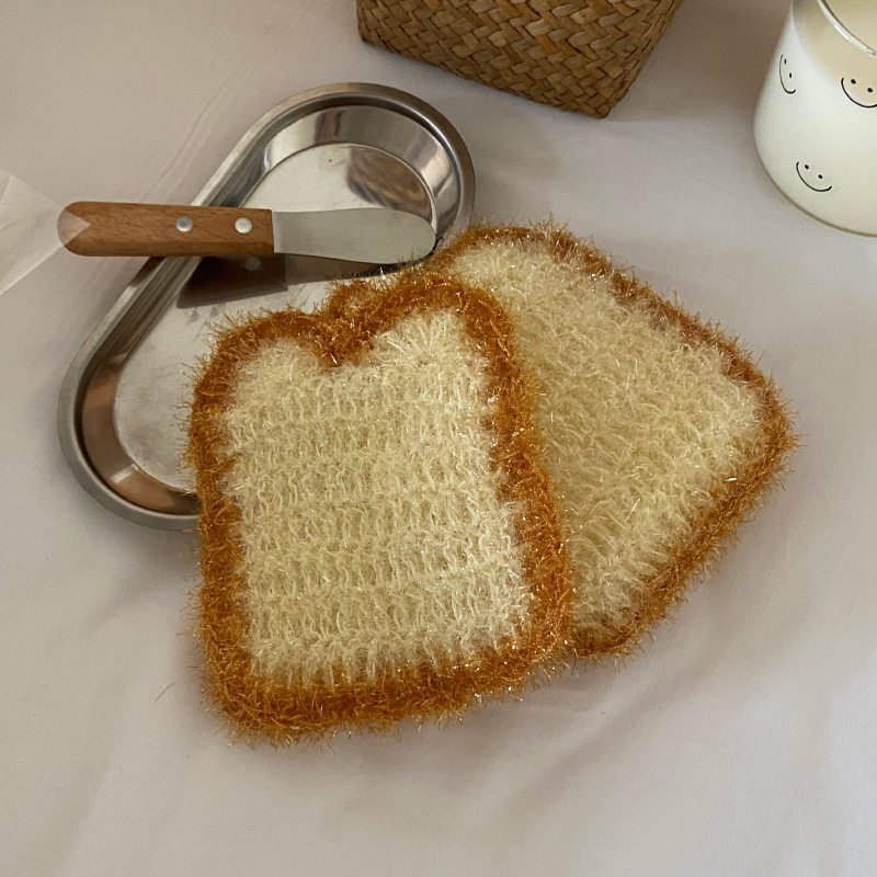 Modern House Toast Shaped Dishwashing Sponge 4pcs