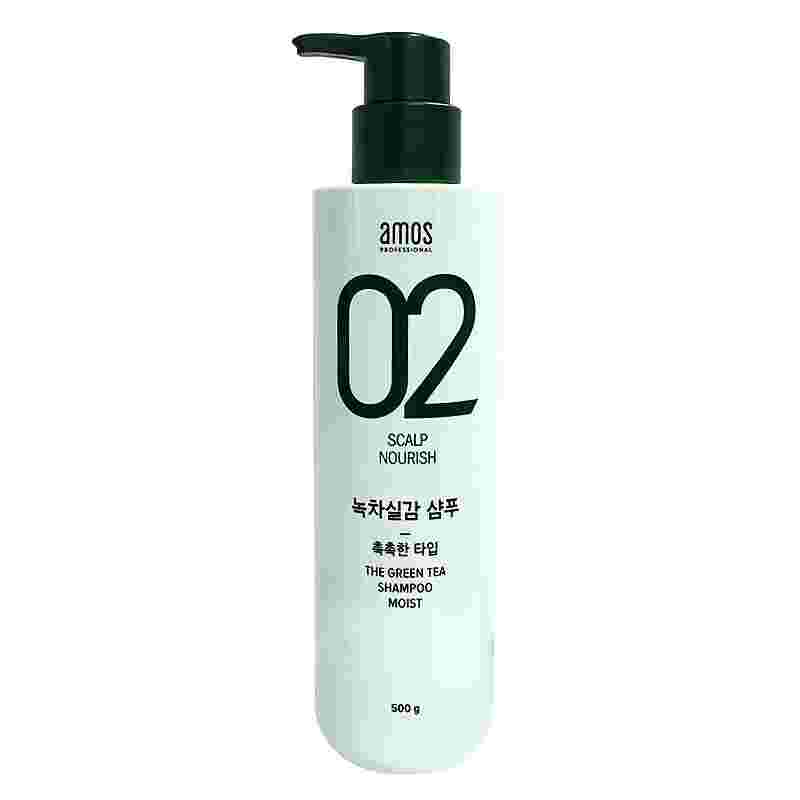 Amos Green Tea Shampoo Moisturizing Dry Scalp Hair 500g