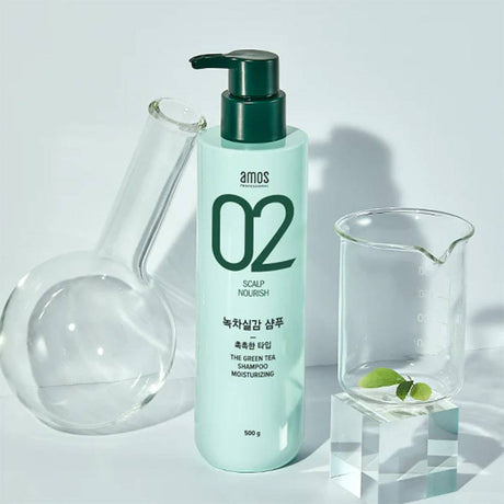 Amos Green Tea Shampoo Moisturizing Dry Scalp Hair 500g