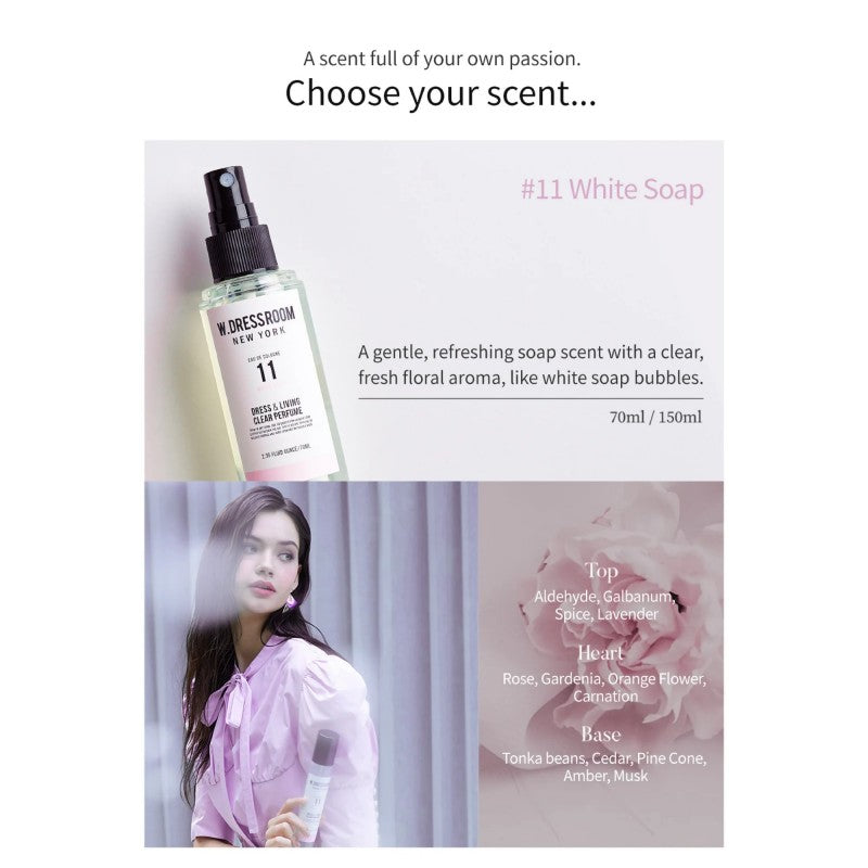 W.Dressroom Dress & Living Clear Perfume No.11 White Soap 70ml