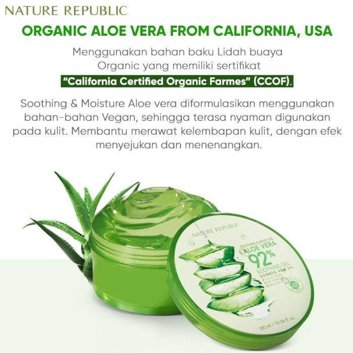 Nature Republic Aloe Vera 92% Soothing Gel Soothing & Moisture 300ml