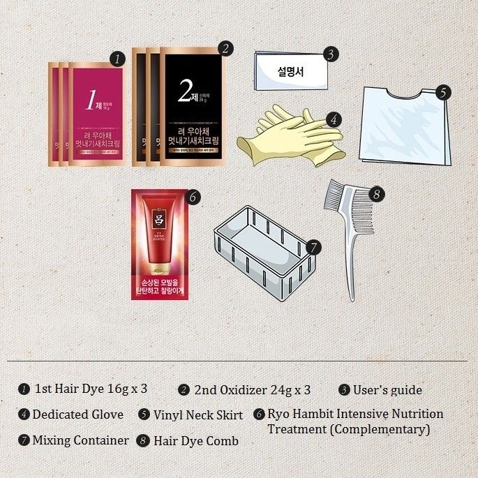 Ryo Uahche Bright Color Hair Dye Cream #7O Orange Brown