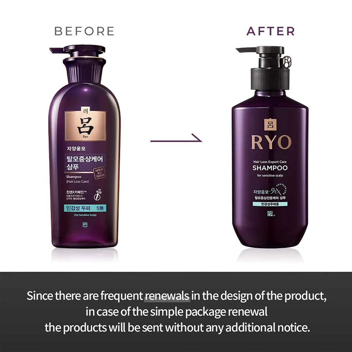 Ryo Hair Loss Care Shampoo For Sensitive Scalp 400ml