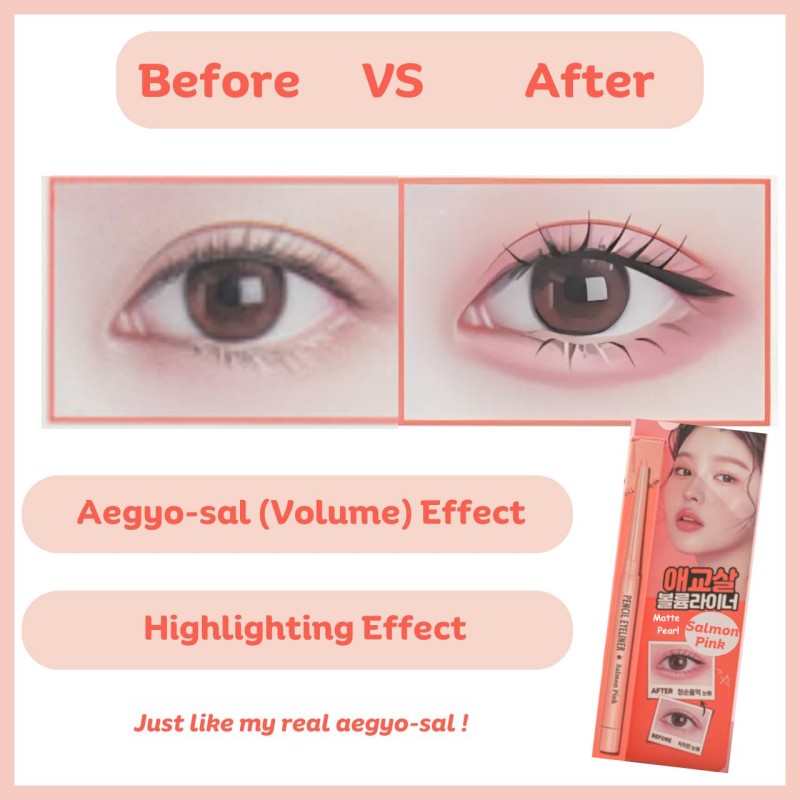 Thebom AegyoSal Eyeliner Under-Eye Enhancing Pencil Salmon Pink