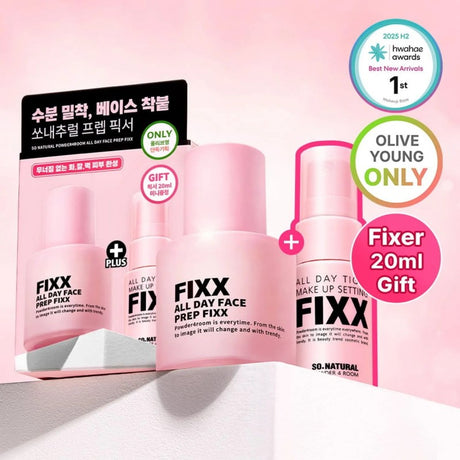 So Natural Fixx长效控油保湿妆前精华30ml( +全天面部定妆喷雾20ml )