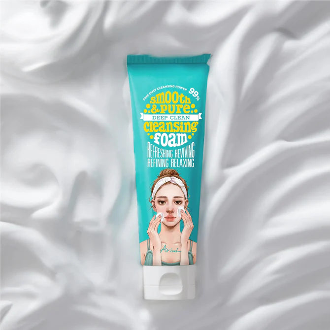 Ariul Smooth & Pure Cleansing Foam 120ml + Lip & Eye Remover Pad 30pcs