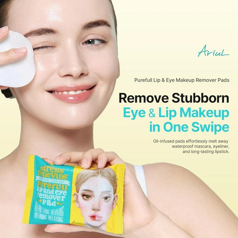 Ariul Stress Relieving Purefull Lip and Eye Remover Pad 30pcs