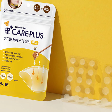 Olive Young Care Plus Honey Overnight Acne & Pimple Spot Patch 84pcs