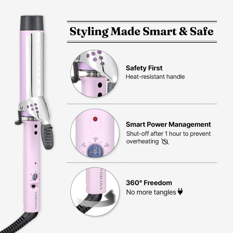 Vodana Glam Wave Curling Iron 36mm Purple