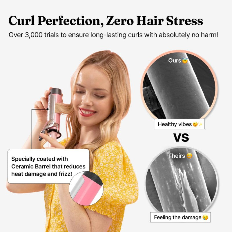 Vodana Glam Wave Ceramic Curling Iron 40mm White