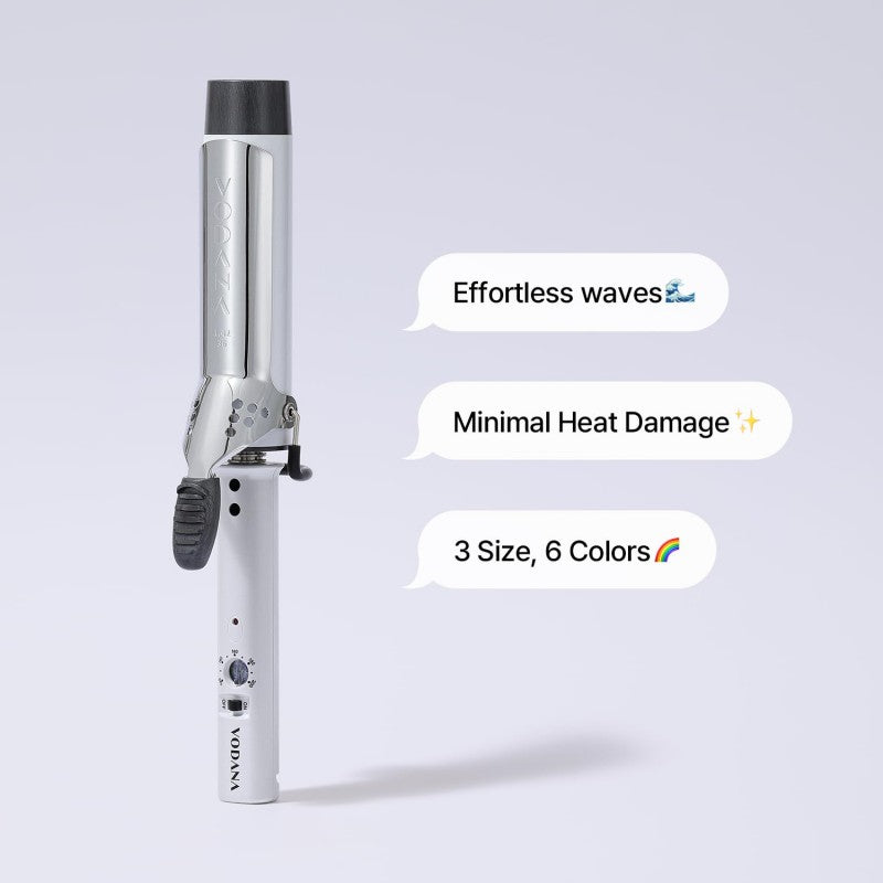 Vodana Glam Wave Ceramic Curling Iron 40mm White