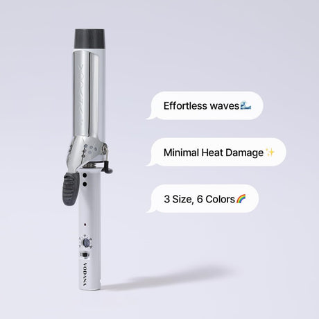 Vodana Glam Wave Ceramic Curling Iron 40mm White