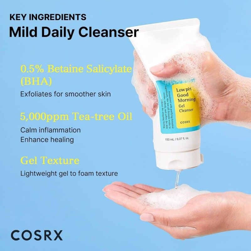 Cosrx珂丝艾丝低PH早安凝胶洁面乳温和清洁保湿 150ml