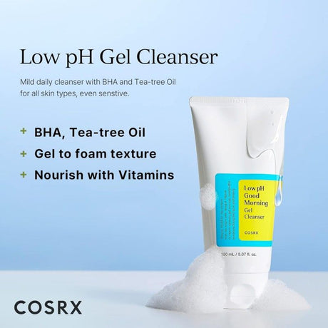 Cosrx珂丝艾丝低PH早安凝胶洁面乳温和清洁保湿 150ml