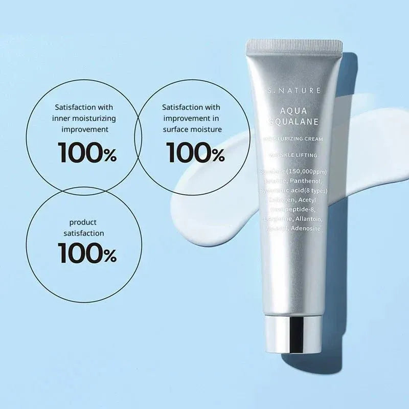 S.Nature Aqua Squalane Moisturizing Cream 60ml*2 +Serum 10ml